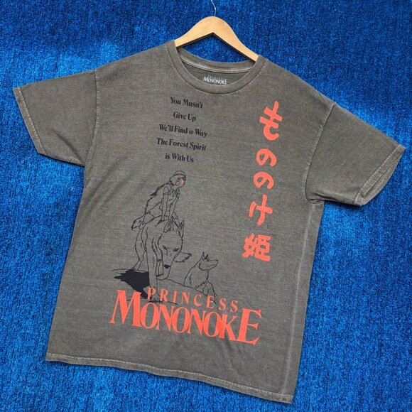Studio Ghibli Green/Khaki Princess Mononoke Movie T-Shirt Size Large - Picture 3 of 4